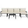 6 pcs conjunto lounge de jardim aço c/ almofadões areia - Image 2