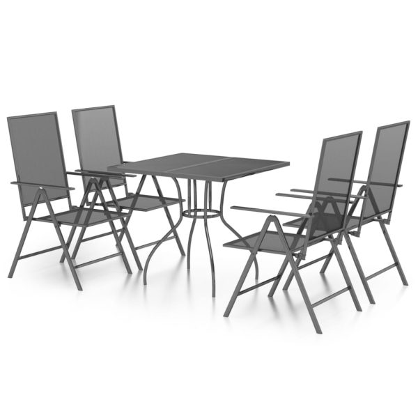 5 pcs conjunto de jantar para jardim aço antracite - Image 2