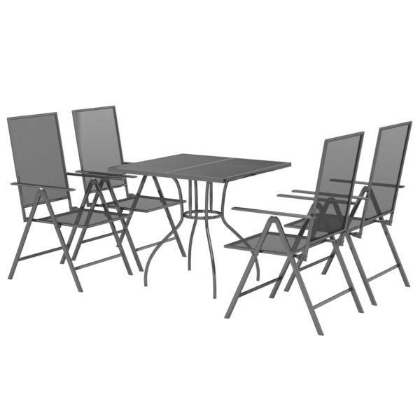 5 pcs conjunto de jantar para jardim aço antracite - Image 3