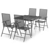 5 pcs conjunto de jantar para jardim aço antracite - Image 2