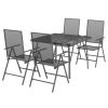 5 pcs conjunto de jantar para jardim aço antracite - Image 3