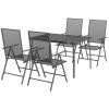 5 pcs conjunto de jantar para jardim aço antracite - Image 3