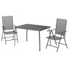 3 pcs conjunto de jantar para jardim aço antracite - Image 3