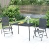 3 pcs conjunto de jantar para jardim aço antracite