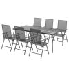 7 pcs conjunto de jantar para jardim aço antracite - Image 3