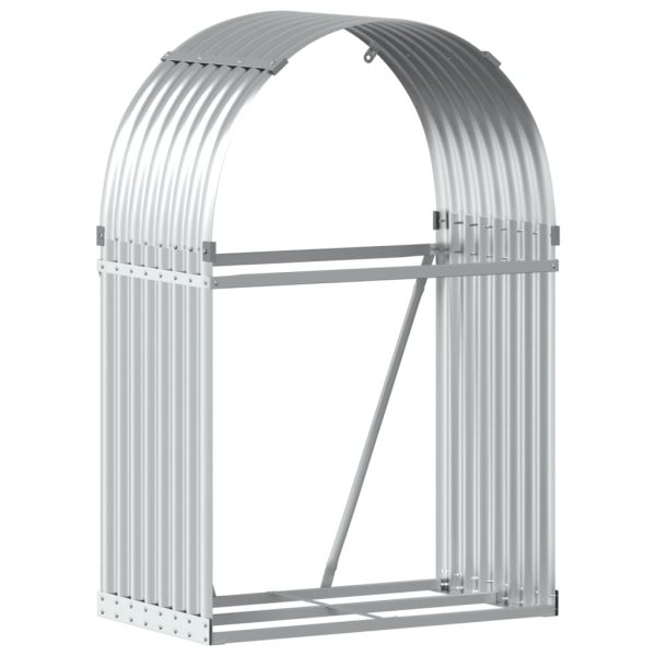 Suporte de lenha 80x45x120 cm aço galvanizado prateado - Image 2