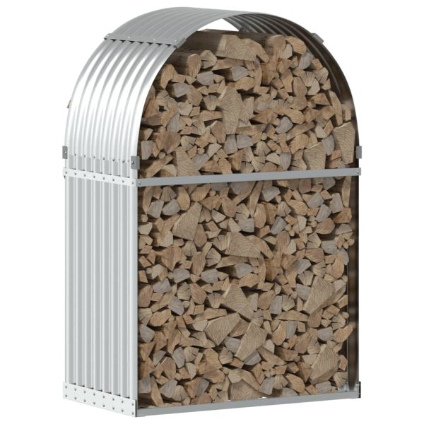 Suporte de lenha 80x45x120 cm aço galvanizado prateado - Image 3
