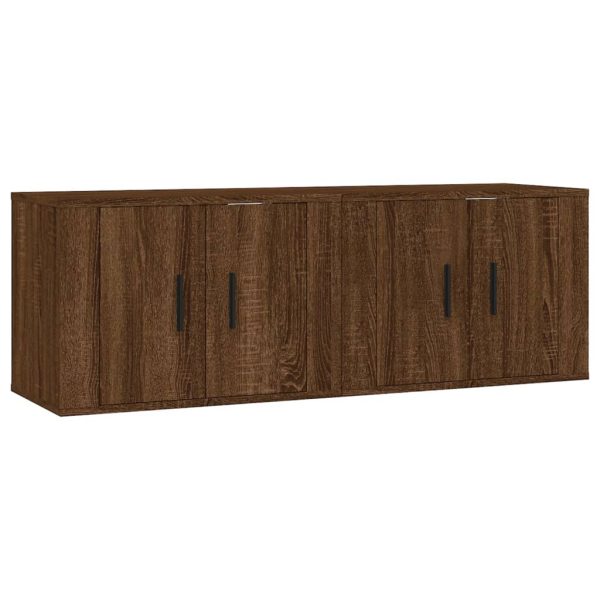 Móveis de TV de parede 2 pcs 57x34,5x40 cm carvalho castanho - Image 2