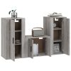 Conjunto móveis de TV 3 pcs madeira processada sonoma cinza - Image 3