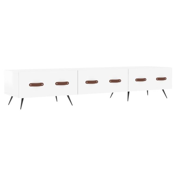 Móvel de TV 150x36x30 cm derivados de madeira branco brilhante - Image 2