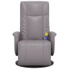 Cadeira massagens reclinável c/apoio pés couro artificial cinza - Image 3