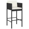5 pcs conjunto de bar p/ jardim c/ almofadões vime PE preto - Image 3