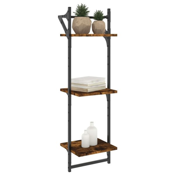 Estante 3 prateleiras + barras 2pcs 30x25x100cm carvalho fumado - Image 3