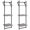 Estante 3 prateleiras c/ barras 2pcs 30x25x100 cm cinza sonoma - Image 2