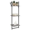 Estante 3 prateleiras c/ barras 2pcs 30x25x100 cm cinza sonoma - Image 3
