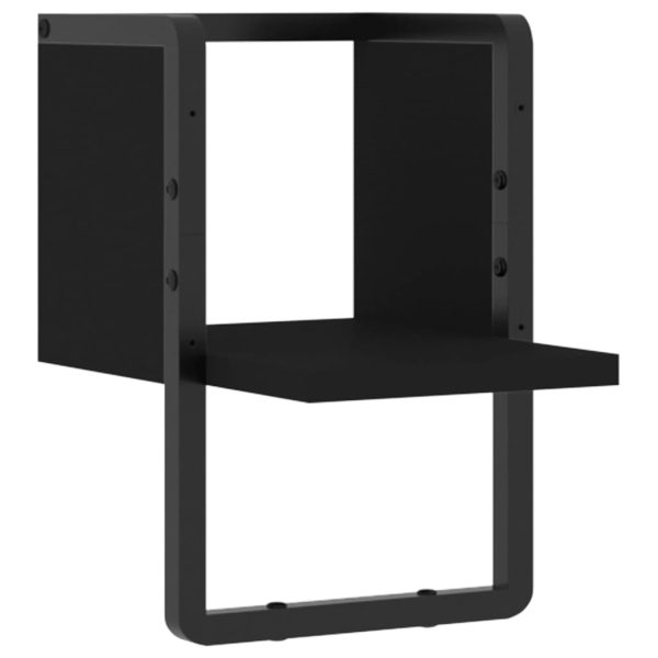 Prateleira de parede com barra 20x25x30 cm preto - Image 2