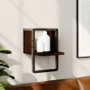 Prateleira de parede com barra 20x25x30 cm carvalho castanho