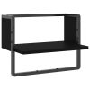 Prateleira de parede com barra 40x25x30 cm preto - Image 2