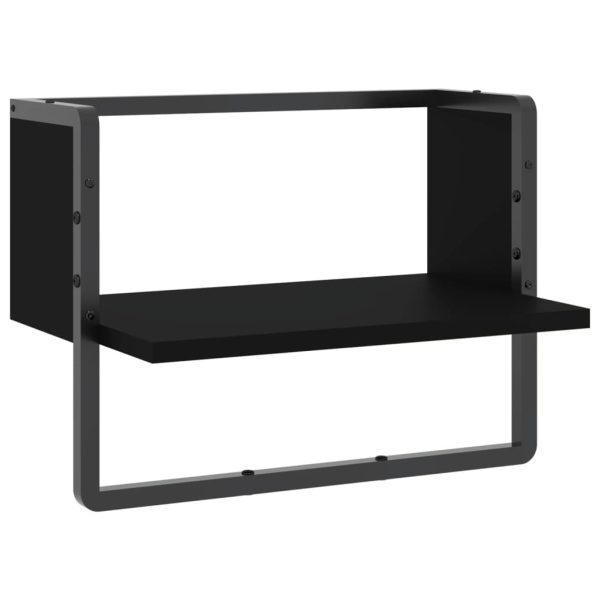 Prateleira de parede com barra 40x25x30 cm preto - Image 2
