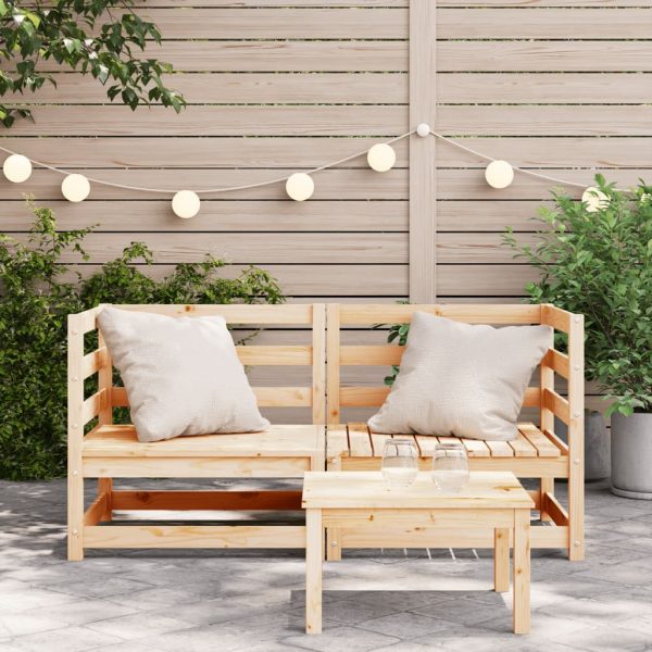 Sofás de canto p/ jardim 2 pcs 70x70x67 cm pinho maciço - Image 3