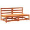Sofás sem braços para jardim 2 pcs pinho maciço castanho-mel - Image 2