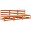 Sofás sem braços para jardim 3 pcs pinho maciço castanho-mel - Image 2