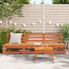 Sofás sem braços para jardim 3 pcs pinho maciço castanho-mel - Image 3