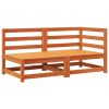 Sofá de 2 lugares para jardim pinho maciço castanho-mel - Image 2
