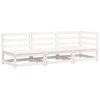Sofá de 3 lugares para jardim pinho maciço branco - Image 2
