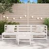 Sofá de 3 lugares para jardim pinho maciço branco - Image 3