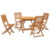 5 pcs conjunto de jantar p/ jardim madeira de acácia maciça - Image 2