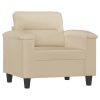 Poltrona 60 cm tecido de microfibra cor creme - Image 2