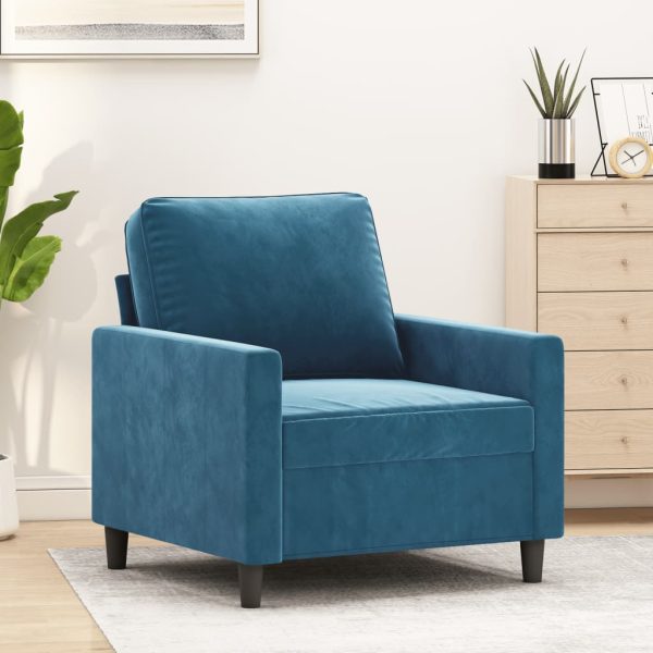 Poltrona 60 cm veludo azul