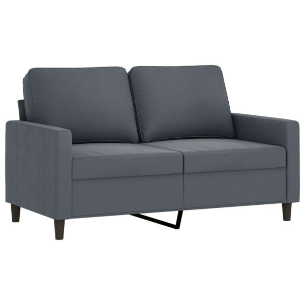 Sofá de 2 lugares 120 cm veludo cinza-escuro - Image 2