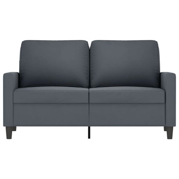 Sofá de 2 lugares 120 cm veludo cinza-escuro - Image 3