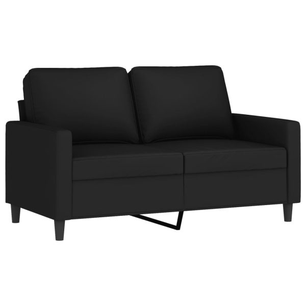 Sofá de 2 lugares veludo 120 cm preto - Image 2