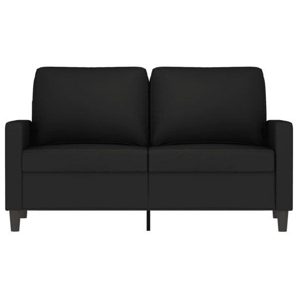 Sofá de 2 lugares veludo 120 cm preto - Image 3