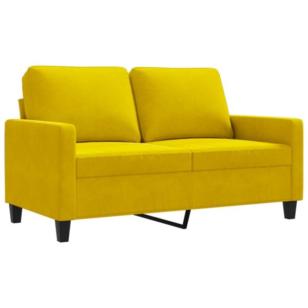 Sofá de 2 lugares veludo 120 cm amarelo - Image 2