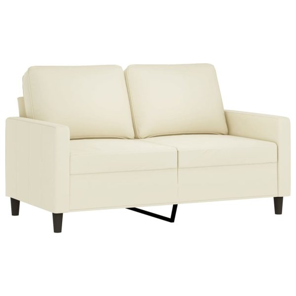 Sofá de 2 lugares veludo 120 cm cor creme - Image 2