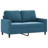 Sofá de 2 lugares veludo 120 cm azul - Image 2