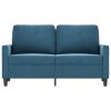 Sofá de 2 lugares veludo 120 cm azul - Image 3