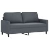 Sofá de 2 lugares 140 cm veludo cinza-escuro - Image 2