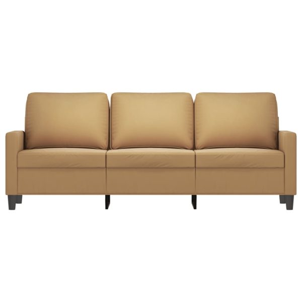 Sofá de 3 lugares 180 cm veludo castanho - Image 3