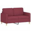 Sofá de 2 lugares tecido 120 cm vermelho tinto - Image 2