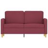 Sofá de 2 lugares tecido 120 cm vermelho tinto - Image 3