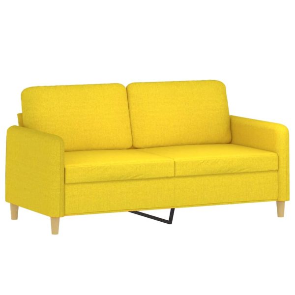 Sofá de 2 lugares 140 cm tecido amarelo-claro - Image 2