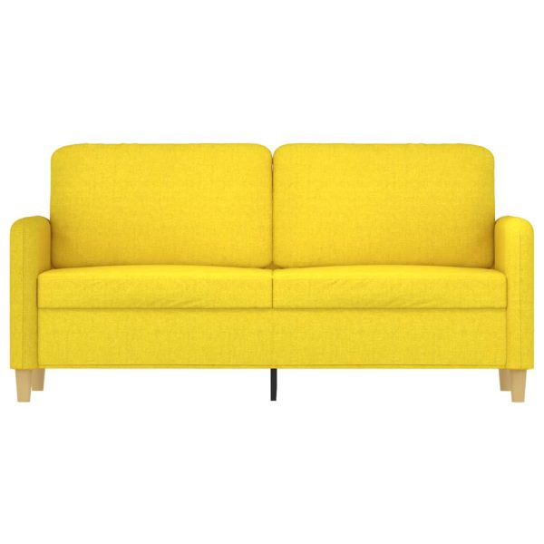 Sofá de 2 lugares 140 cm tecido amarelo-claro - Image 3