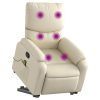Poltrona reclinável de massagens couro artificial cor creme - Image 3