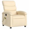 Poltrona de massagens reclinável tecido cor creme - Image 3