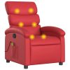 Poltrona de massagens reclinável couro artificial vermelho - Image 2